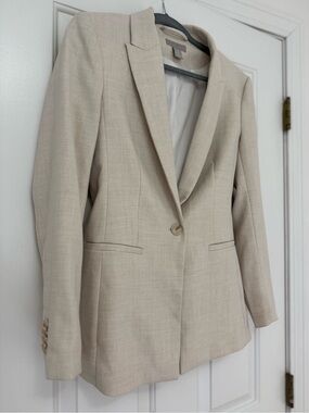 H&M Beige Single-Button Tailored Blazer